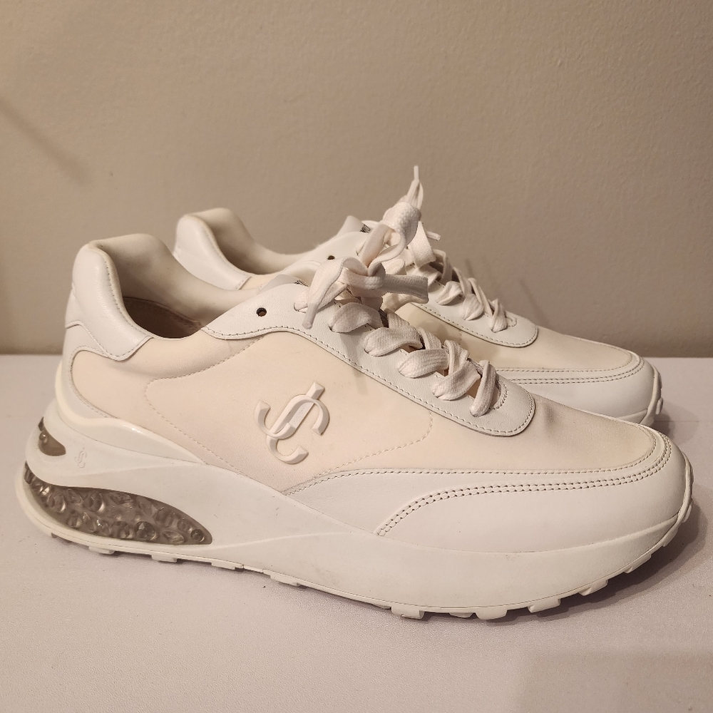 Jimmy Choo White Memphis Sneakers in size 39.5 (US size 9)